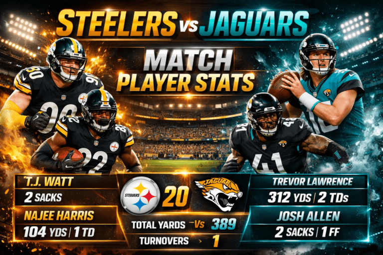 Pittsburgh Steelers vs Jacksonville Jaguars Match Player Stats