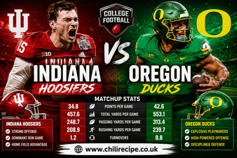 Indiana Hoosiers Football vs Oregon Ducks Football Stats