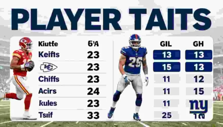 Kansas City Chiefs vs New York Giants Match Player Stats