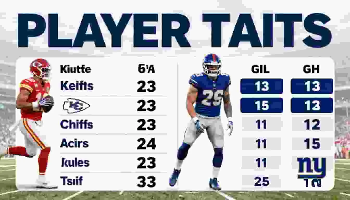 Kansas City Chiefs vs New York Giants Match Player Stats