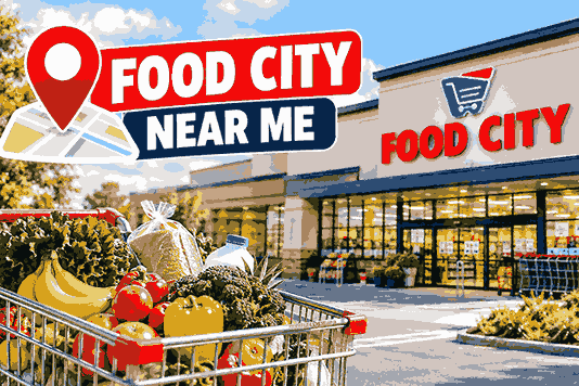 Food City near me grocery store with fresh produce and shopping cart